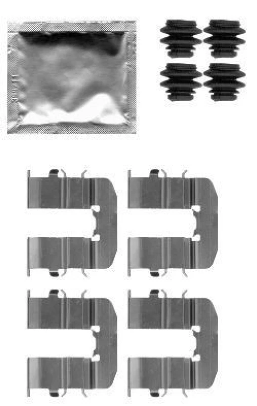 Image of HELLA Brake pad fitting kit HELLA 8DZ 355 204-801