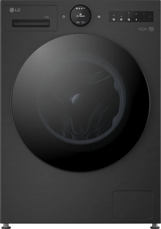 Image of LG VX70 Series AI Direct Drive F4X7011TBB 11kg WiFi Connected Washing Machine with 1400 rpm - Matte Black - A Rated, Black