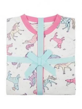 Monsoon Girls Unicorn Print Jersey All In One - Ivory