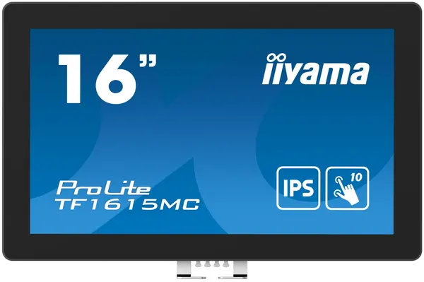 image of iiyama ProLite TF1615MC-B1 Computer Monitor 39.6cm (15.6") 1920 x 1080 pixels Full HD Touch Screen Black