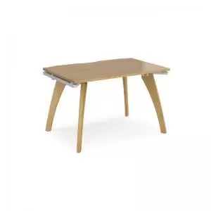 image of Fuze single desk 1200mm x 800mm - white frame and oak top