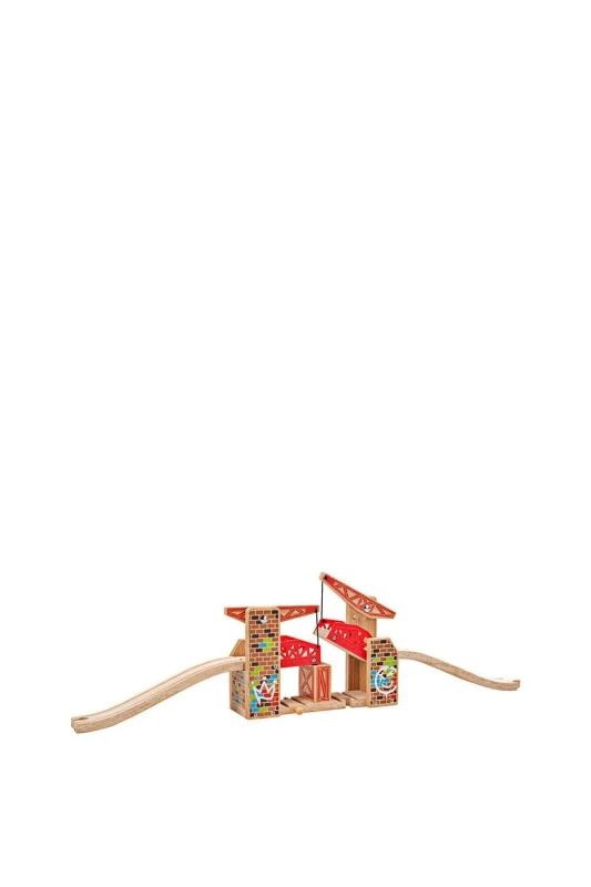Image of Bigjigs Rail Double Lifting Graffiti Bridge Red unisex