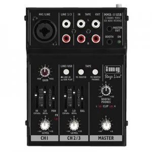 Image of IMG STAGELINE MMX-11USB Mixing console No. of channels:2 USB port