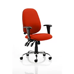 Image of Dynamic Independent Seat & Back Task Operator Chair Height Adjustable Arms Lisbon Tabasco Red Seat Without Headrest High Back