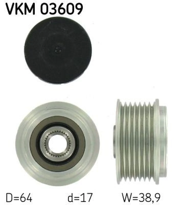 Image of SKF Alternator clutch pulley SKF VKM 03609