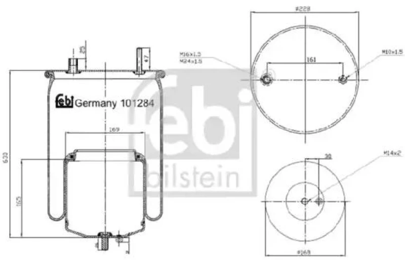 Image of FEBI BILSTEIN 101284 Boot, air suspension non-steered trailing axle Boot,air suspension (324)