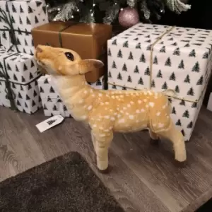 Image of 35cm Indoor Plush Standing Deer Christmas Decoration