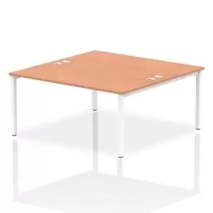 image of Impulse Bench B2B 2 Person 1600 White Frame Office Bench Desk Beech