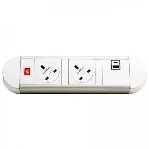 Image of Chroma clip-on power module 2 x UK sockets and 1 x twin USB fast