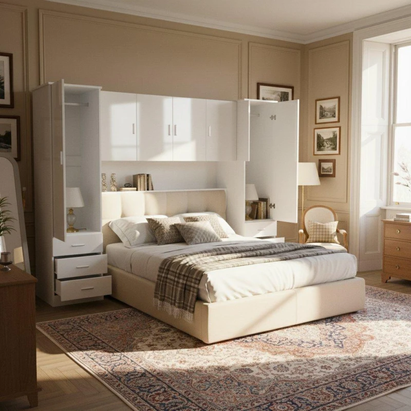 Image of Homelife JW Carlton Overbed Storage White unisex Set