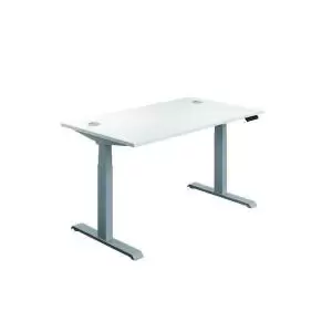 Image of First SitStand Desk 1200x800x630-1290mm WhiteSilver KF820598 KF820598