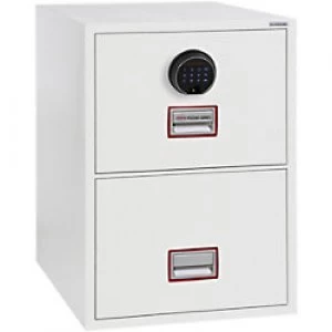 image of Phoenix Vertical Fire File Safe with Fingerprint Lock 62L FS2262F 720 x 530 x 810mm White