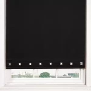 Image of Square Eyelet Black Roller Blind Black