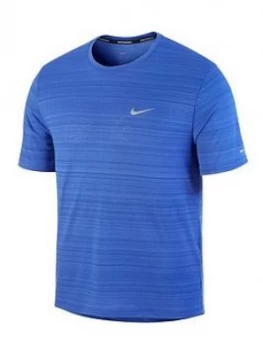 Image of Nike Miler Running Top - Blue, Size XL, Men