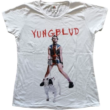 image of Yungblud - Strawberry Lipstick Womens Large T-Shirt - White