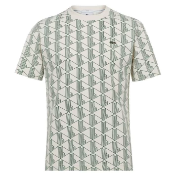 Image of Lacoste All Over Print T Shirt Mens - Green