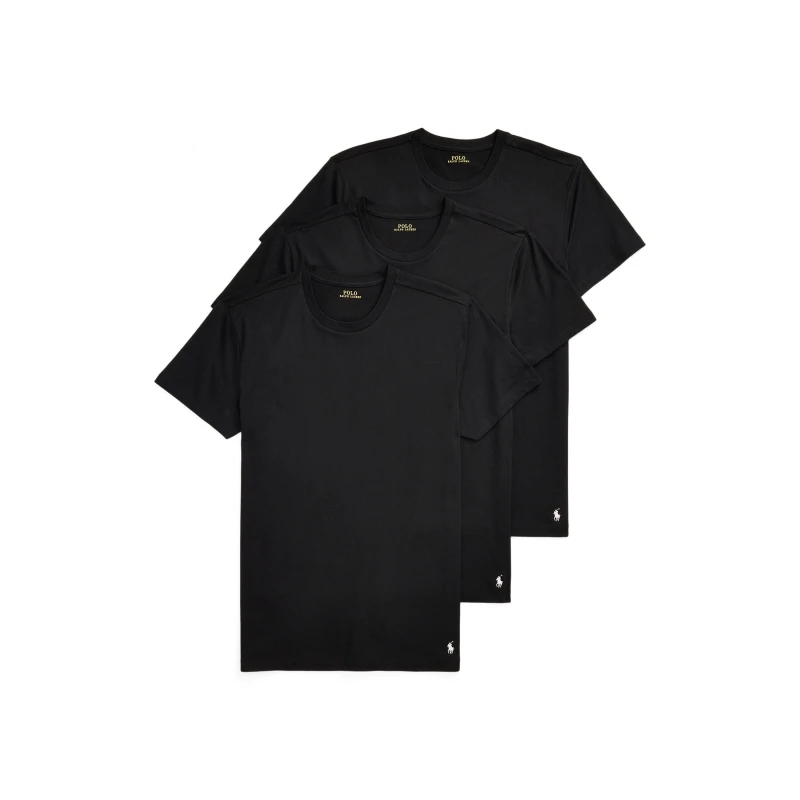 Image of Polo Ralph Lauren CREW NECK X3 mens T shirt in Black