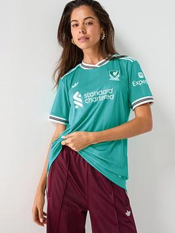 Image of adidas Liverpool Third Shirt 2025 2026 Womens - Green Female XS