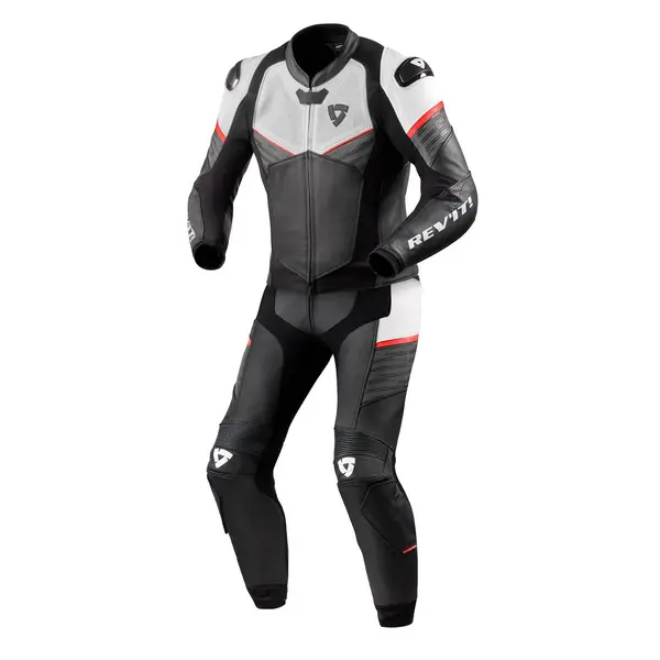 Image of REV'IT! Combi Beta Two Piece Suit White Neon Red Size 54