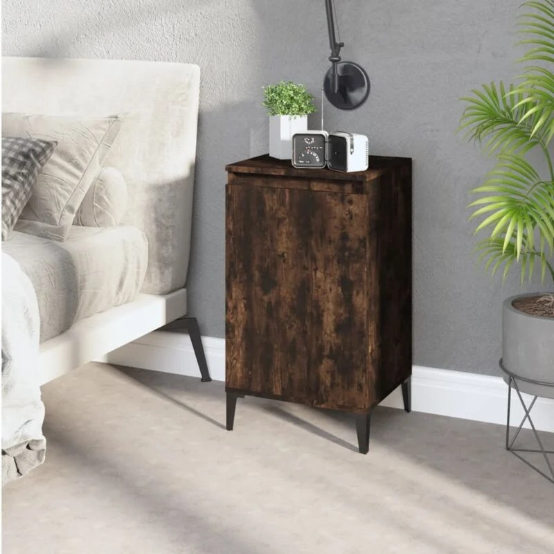 Image of VIDAXL Bedside Cabinet Smoked Oak 40x35x70cm Engineered Wood vidaXL 8720845737443