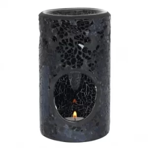 image of Black Crackle Pillar Oil Burner