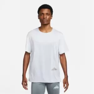 Image of Nike Dri-FIT Rise 365 Mens Short-Sleeve Trail Running Top - Blue