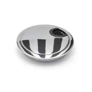Image of GTV 80mm Computer Metal Grommet for Desk Table Cable Tidy Outlet Wire Cover Chro