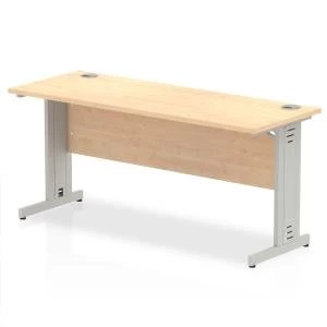 Image of Trexus Desk Rectangle Cable Managed Silver Leg 1600x600mm Maple Ref