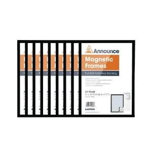 image of Announce Magnetic Frame A4 Black Pack of 10 AA01848