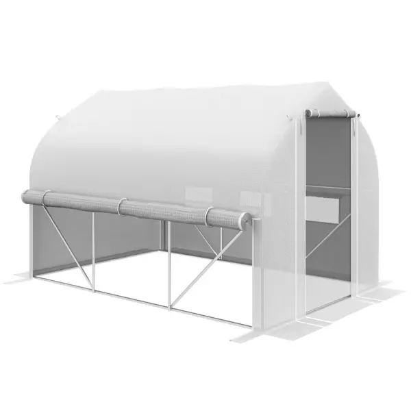 Image of 3 x 2m Walk-in Tunnel Greenhouse, Roll Up Sidewalls, Mesh Door