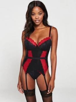 Image of Pour Moi Allure Underwired Basque - Black Red