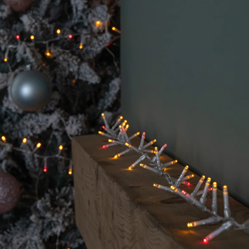 Image of 37.5m 1500 LED TreeBrights Christmas String Lights with Timer in Vintage Gold and Red on Clear Cable