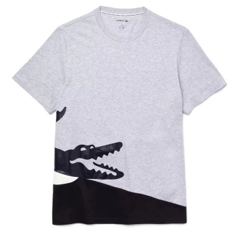 image of Lacoste Split T Shirt - Grey EJ7