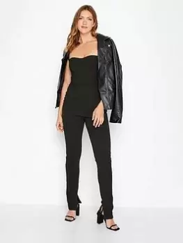 image of Long Tall Sally Black Corset Detail Jumpsuit, Black, Size 14-16, Women