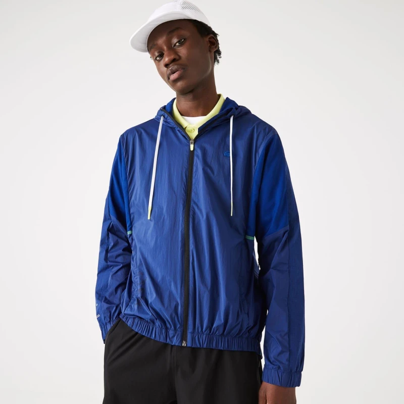 Image of Lacoste Colour-Block Windbreaker Blue male M/L