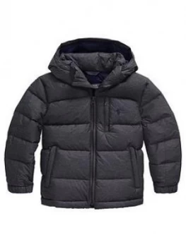 image of Ralph Lauren Boys Padded Jacket With Removable Hood - Grey