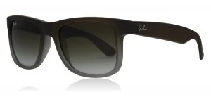 Ray-Ban Justin Sunglasses Rubber Brown on Grey 854/7Z 51mm