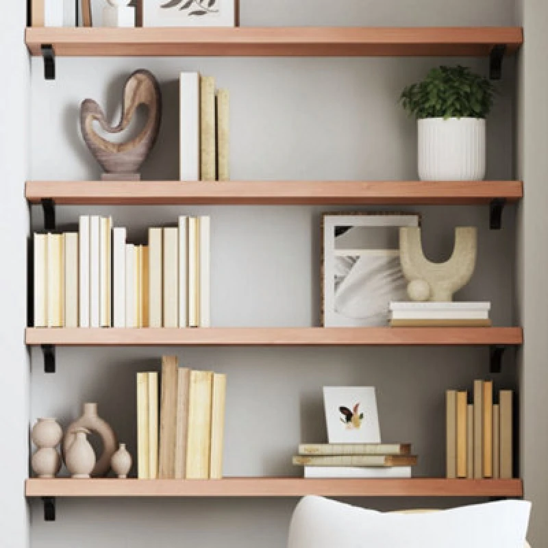 Image of VIDAXL Wall Shelf Light Brown 100x30x(2-4) cm Treated Solid Wood Oak Vidaxl 8720845814021