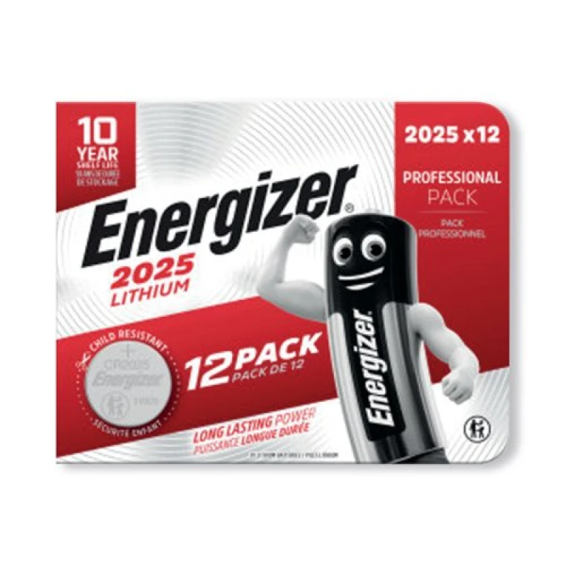 Image of Energizer Energizer Lithium CR2025 Coin Cell Battery (Pack of 12) 7638900453843 7638900453843
