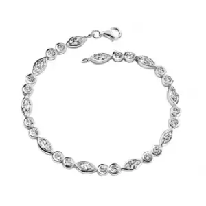 Image of Elements Silver Marquise And CZ Bracelet B3093CZ362