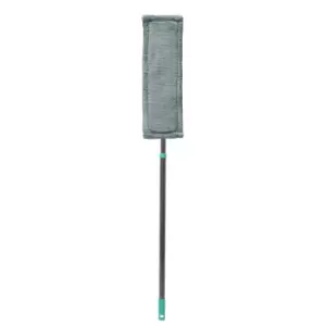 image of JVL Super-Absorbent Microfibre Extendable Flat Floor Mop Grey/Turquoise