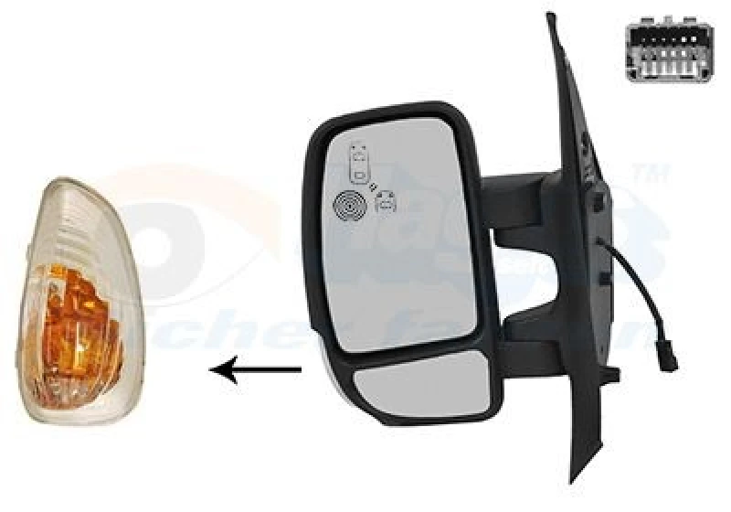 Image of VAN WEZEL Wing mirror VAN WEZEL 4388827