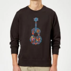 image of Coco Guitar Pattern Sweatshirt - Black - S