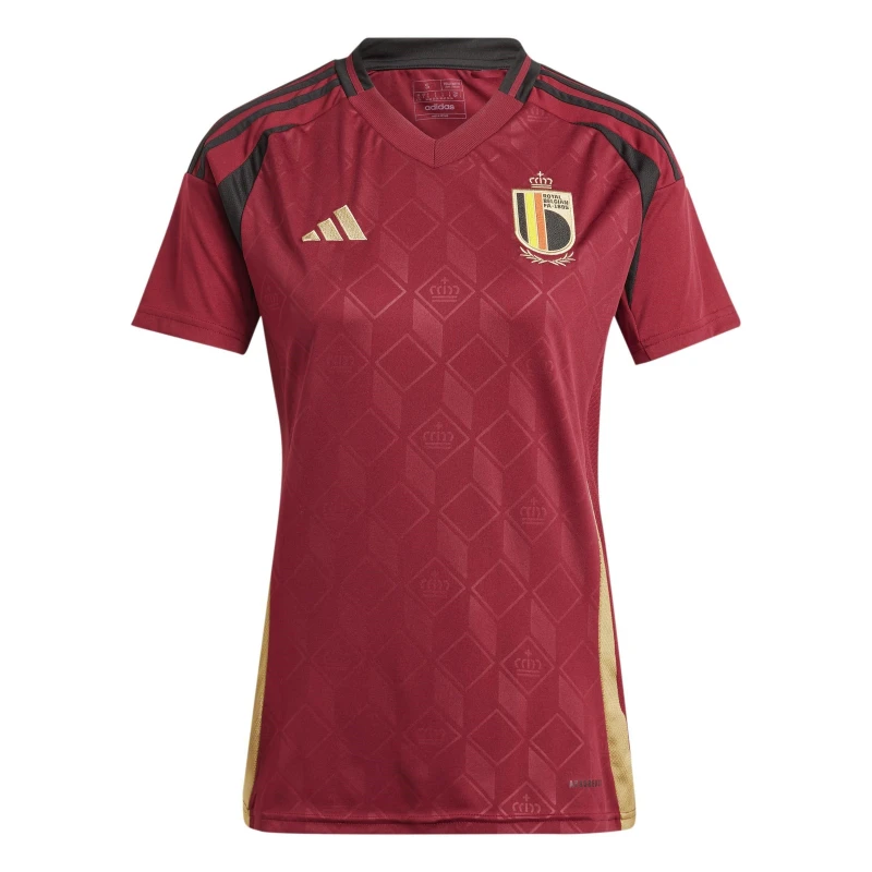 Image of adidas Womens Belgium 2025 Home Shirt - Red, Size L, Women Red WARE7 Female L