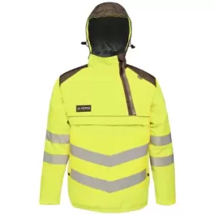 Image of Regatta Mens Tactical Hi Vis Waterproof Reflective Overhead Bomber Jacket (L) (Yellow/Grey) - Yellow/Grey