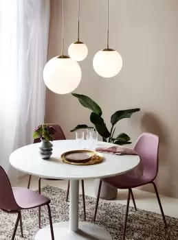 Image of Grant 25 Indoor Living Dining Glass Pendant Ceiling Light in Brass (Diam) 25cm