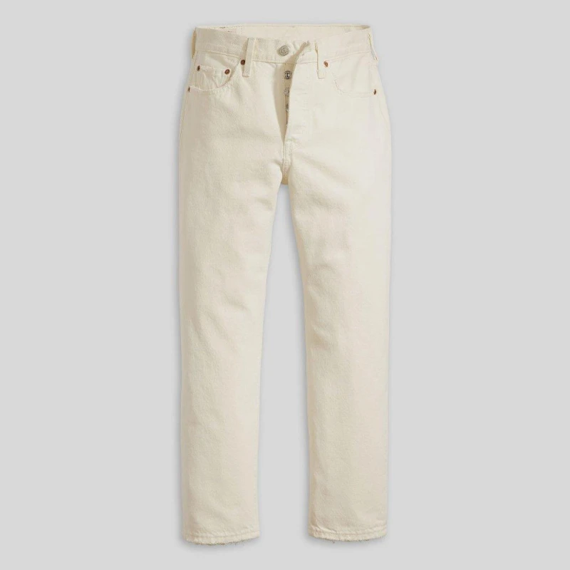 Image of Levis 501 Cropped Jeans - White White 28 S