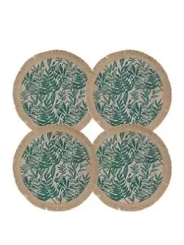 Image of Creative Tops Green Leaf Set Of 4 Placemats