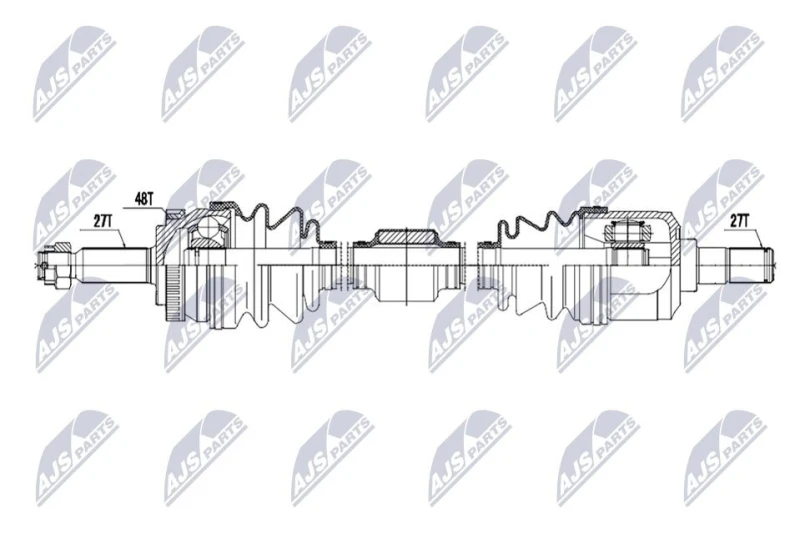 Image of NTY NPW-HY-648 Drive shaft Manual Transmission, Front Axle Right Drive Shaft (13)