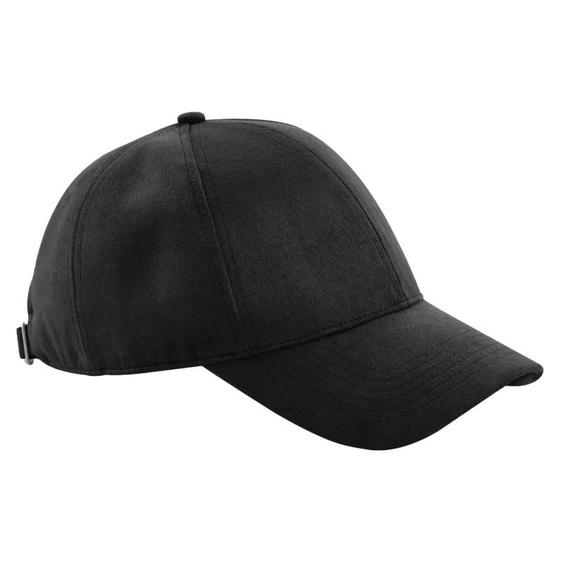 Image of Beechfield Beechfield Men Faux Suede 6 Panel Cap in Black One Size Male 5063425801985